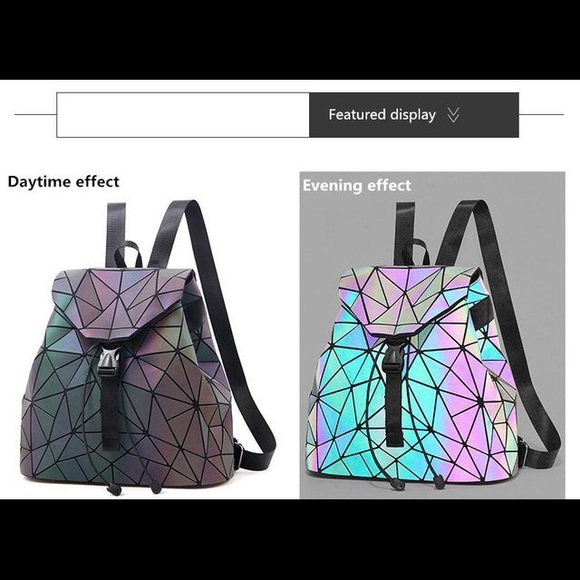 Holographic Backpack Luminous Geometric - Picture 2 of 8